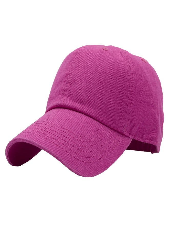 Utmost Unisex Classic Low Profile Cotton Baseball Cap Plain Blank Camoflauge Soft Unconstructed Adjustable Size Dad Hat (Hot Pink) - Image 1